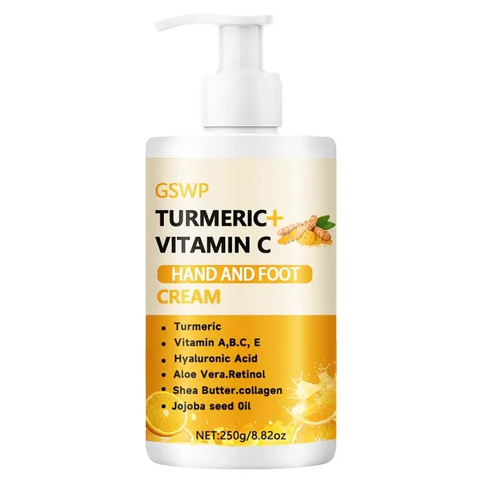 Crème pour les mains et les pieds au curcuma et à la vitamine C GSWP, procure une hydratation profon