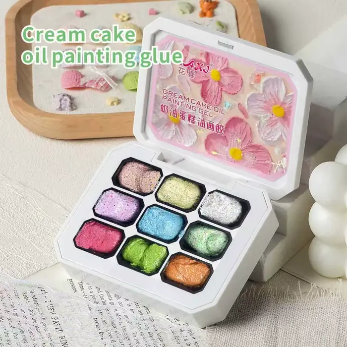Colle à peinture crémeuse, Gel granulaire de gypse 9 couleurs aux tons bonbon, Gel de peinture solid