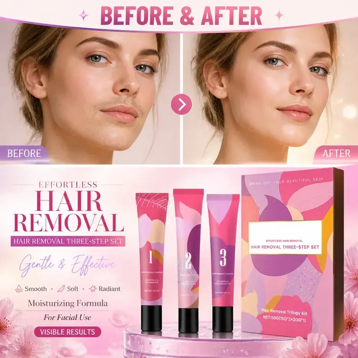 Crème dépilatoire douce pour le visage féminin