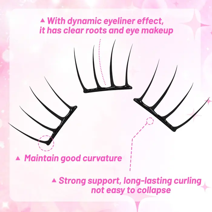【Style K-pop 2.0】Faux cils autocollants - Pas besoin de colle, faciles à porter en quelques secondes