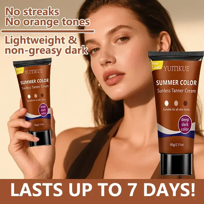 Crème autobronzante YUITIKUE Summer Color | Ton profond et sombre | Convient à tous les types de peau | Éclat Naturel