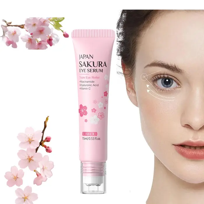 Sérum contour des yeux LAIKOU 15ml à l'acide hyaluronique, hydratant, atténue les cernes, les poches