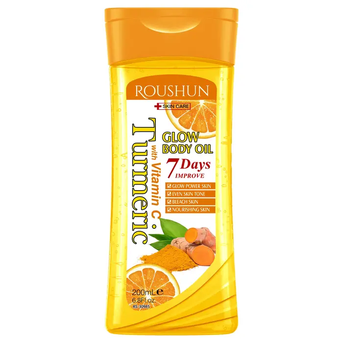 200ml Huile corporelle à la vitamine C et au curcuma Huile de soin pour la peau du corps Hydratante