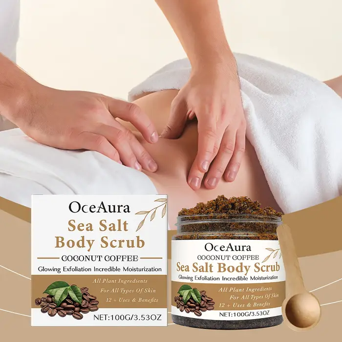 Gommage corporel au café et à la noix de coco, exfoliant doux pour les peaux mortes, hydratant et ne