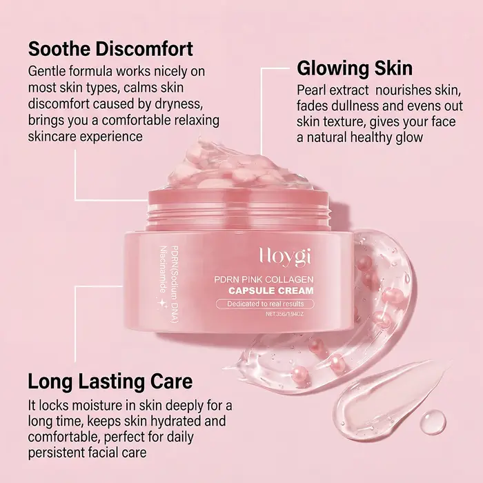 Crème en capsules de collagène hydratante