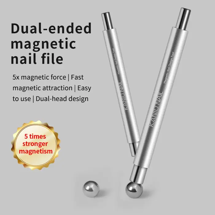 1/2 pièces Double tête oeil de chat circulaire aimant perle cylindrique outil d'art des ongles pour