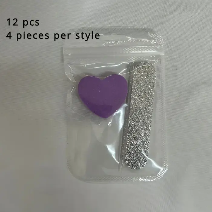 Ensemble de 12 pièces de kit de soin des ongles à paillettes roses