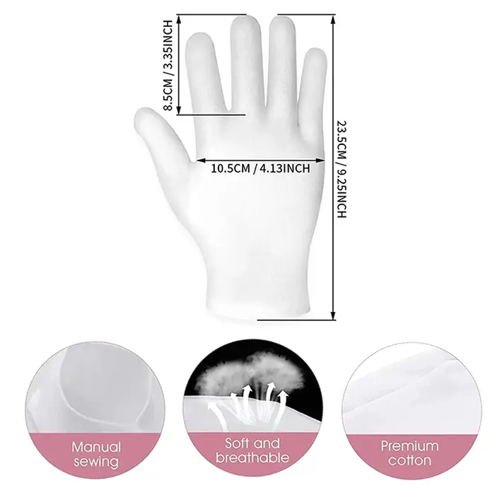 Gants hydratants en coton doux pour les mains sèches et craquelées, Lotion de traitement de Spa pour