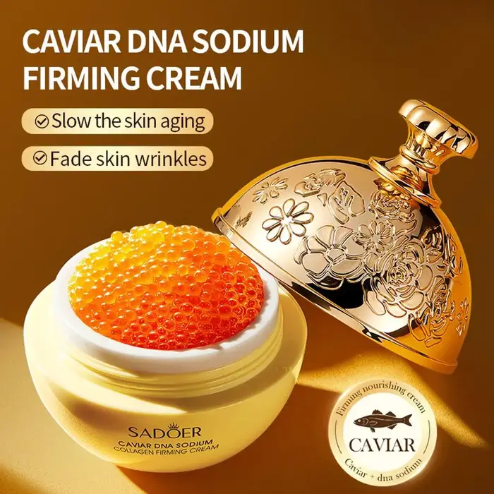 SADOER Caviar DNA Sodium Collagène Frming Crème pour hydrater nourrir Anti-âge Soins de la peau 30g