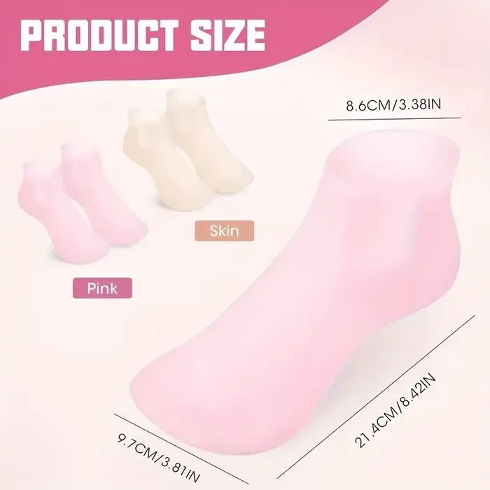 2 paires de chaussettes hydratantes en silicone pour les pieds