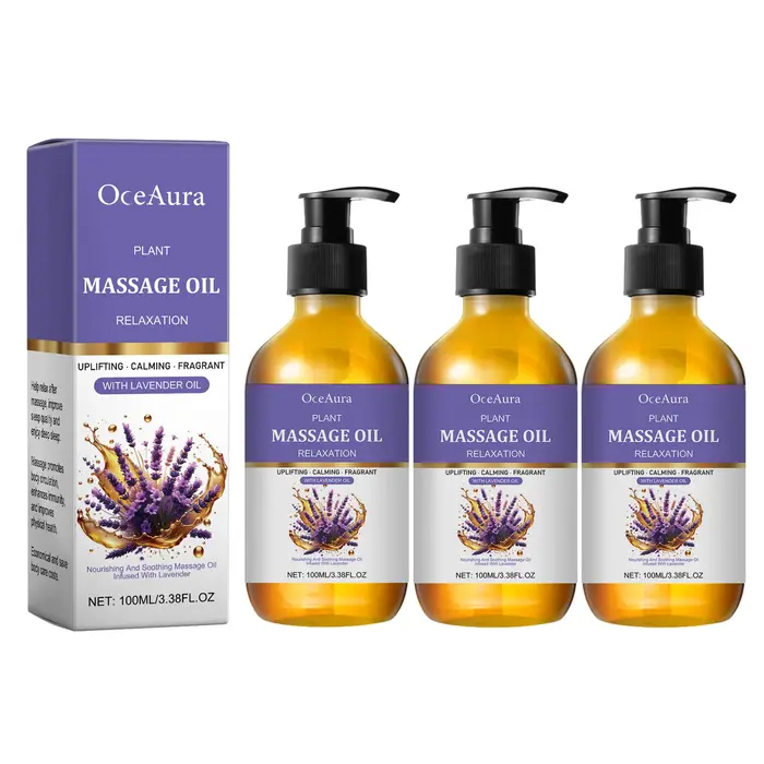 Huile de massage à la lavande pour la thérapie par le massage, qualité spa, soulagement du stress, huile de soin pour la peau, huile apaisante et calmante pour le soin de la peau