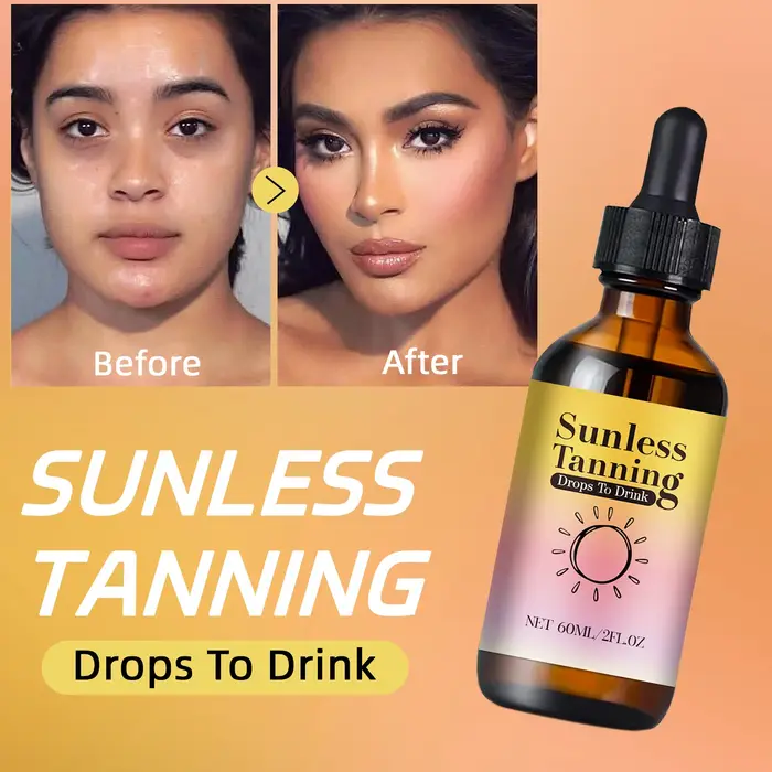 Gouttes de bronzage sans soleil pour boire, supplément naturel auto-bronzant, Booster de bronzage po