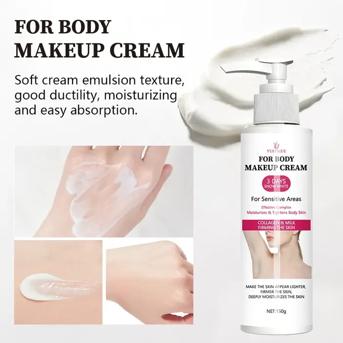 YUITIKUE Crème Corporelle Éclaircissante 3 Jours Effet Neige 150g - avec Collagène & Lait