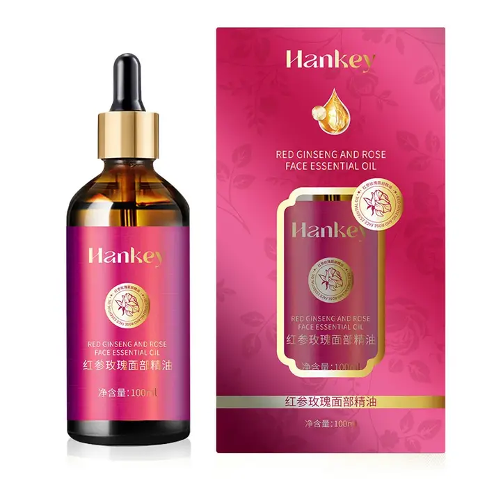 Huile de rose pour le visage à l'extrait de ginseng rouge