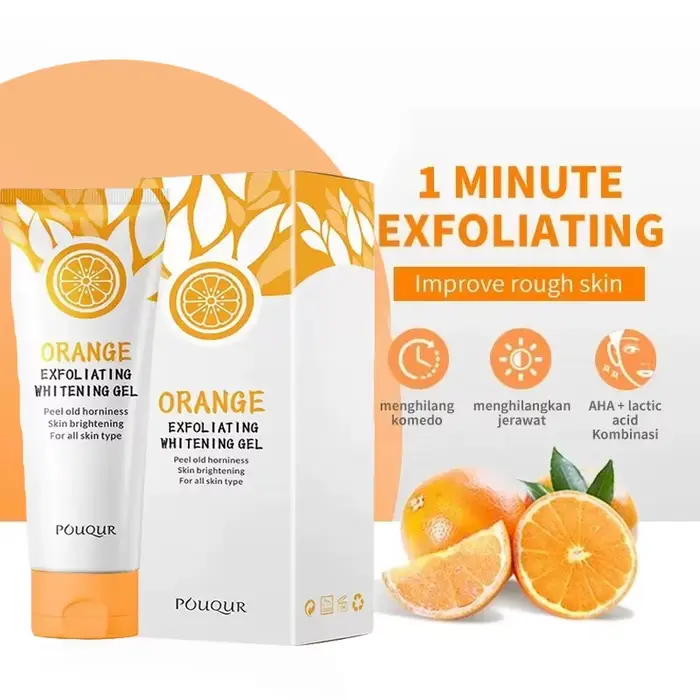 Gel exfoliant à l'orange, éliminateur de taches mortes, éclaircissant, gommage réparateur doux, blan