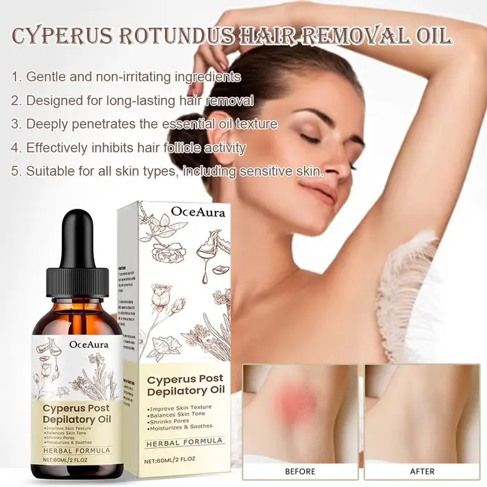 Huile Essentielle Naturelle de Cyperus Rotundus 60ml pour l'Épilation