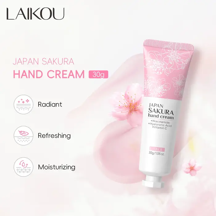 Crème pour les mains LAIKOU Sakura 30g - Soin hydratant pour les mains - Crème pour les mains rafraî