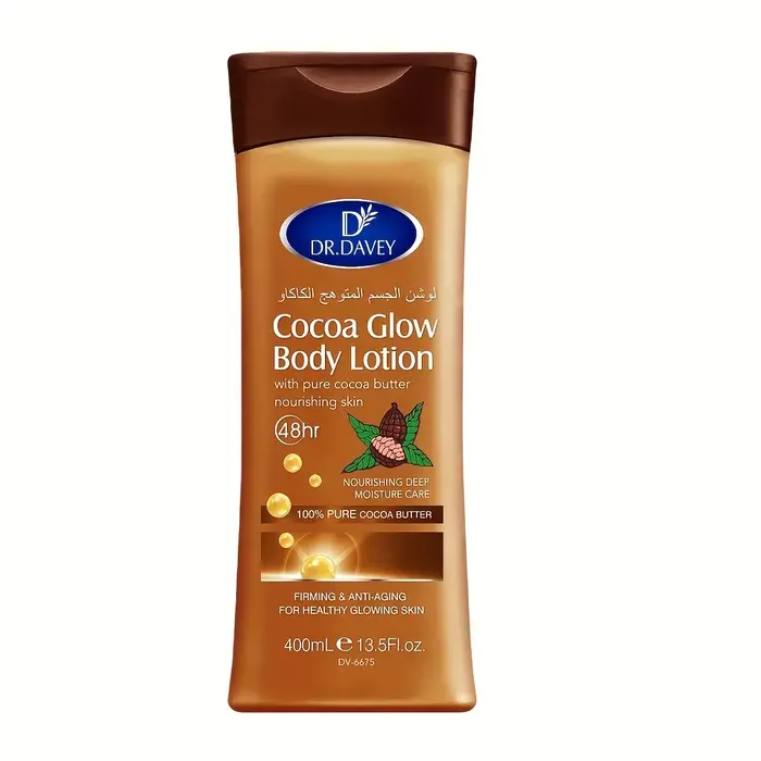 DR.DAVEY Lotion corporelle au beurre de cacao 13,53 oz - Unisexe, sans alcool, saveur alimentaire, c