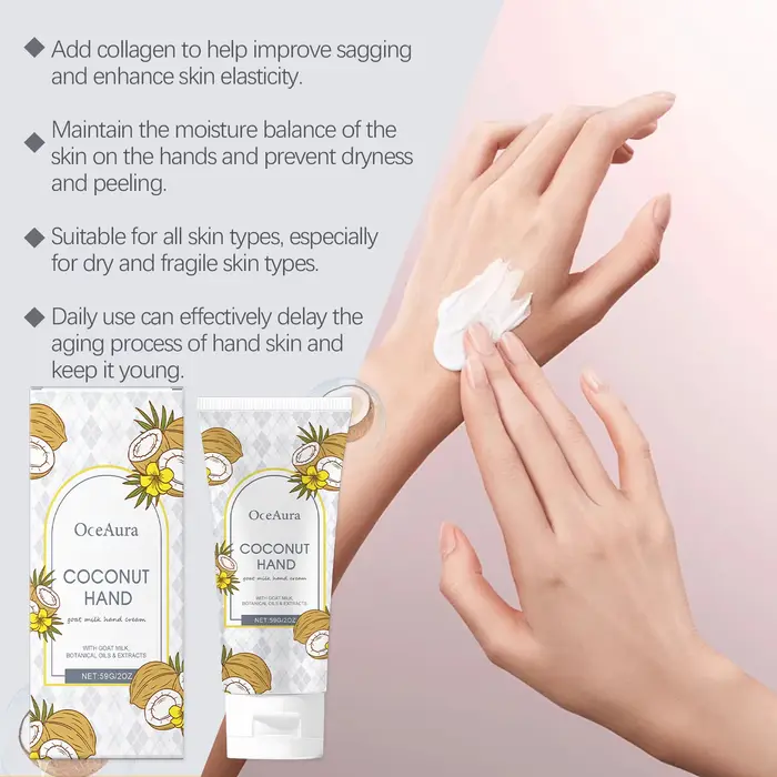 Crème hydratante pour les mains à la noix de coco