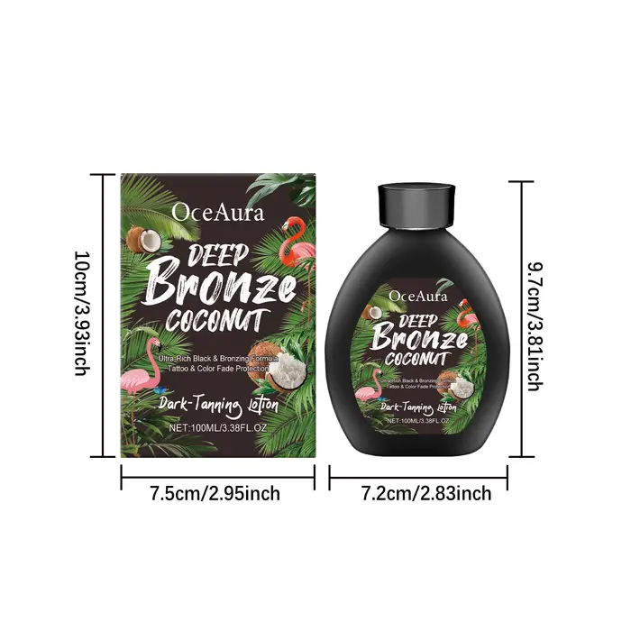 Lotion bronzante foncée à l'huile de coco