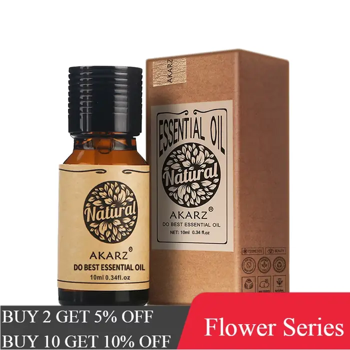 AKARZ – huiles essentielles aromathérapie pour le corps, série de fleurs professionnelles, meilleure