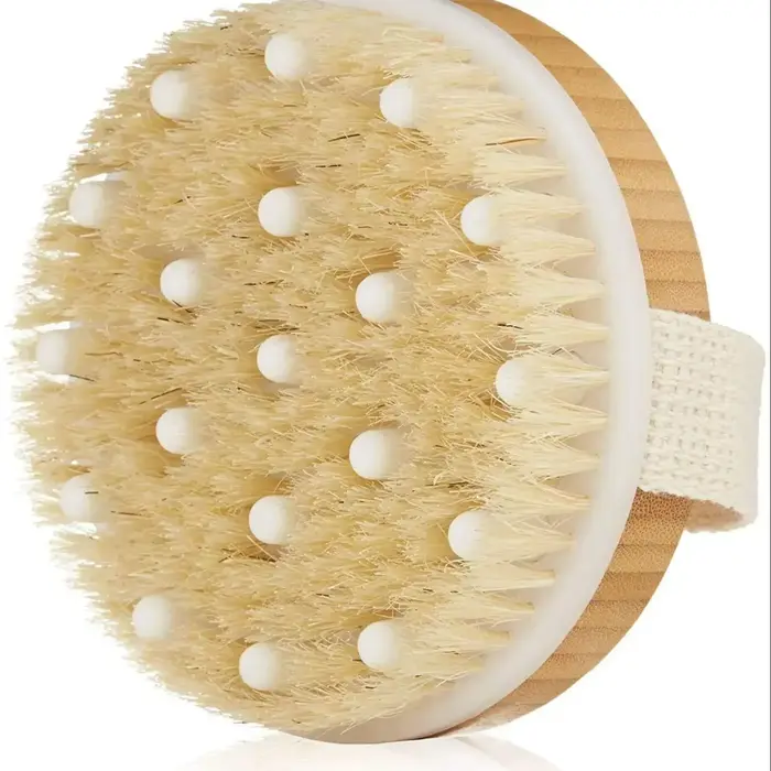 Brosse pour le corps pour peau sèche, poils naturels de over, livres de massage corporel exextensibl