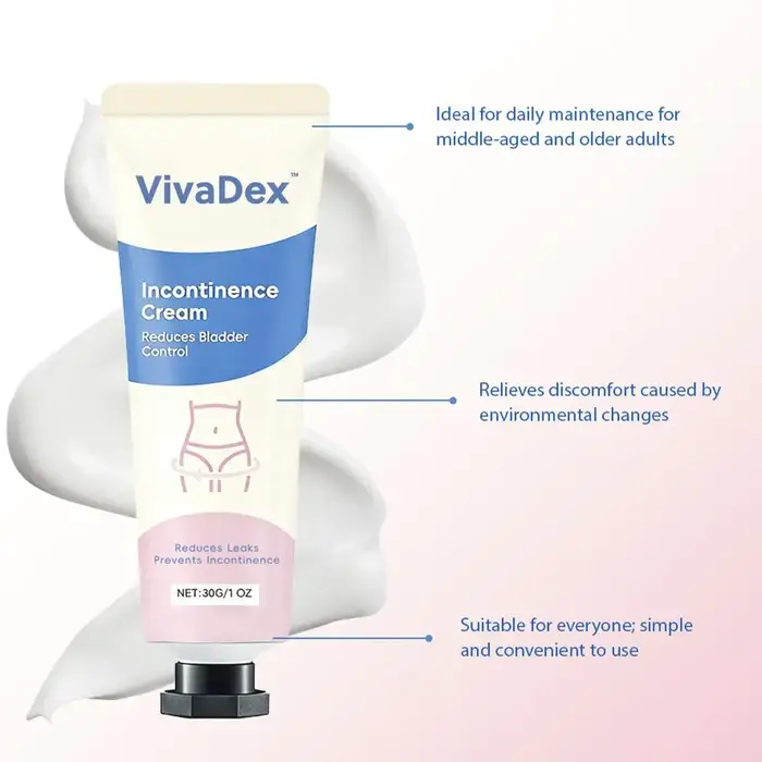 Crème VivaDex pour l'incontinence 30g – Réduit les fuites et l'inconfort de la dysfonction de la vessie