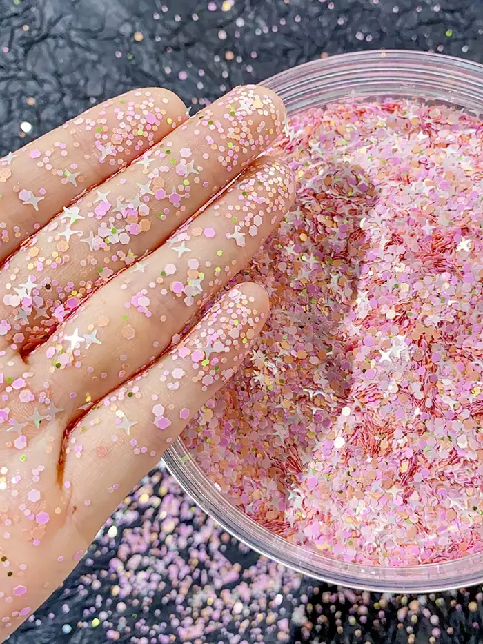 Paillettes hexagonales mixtes pour vernis à ongles, démontrent de résine, fourniture de manucure, po