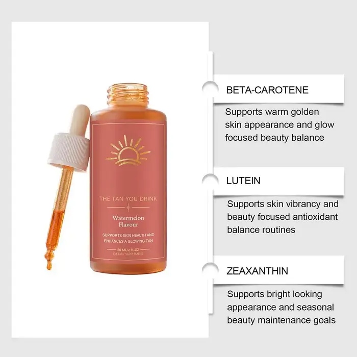 Gouttes autobronzantes à la pastèque 60 ml - Améliore la mélanine de la peau