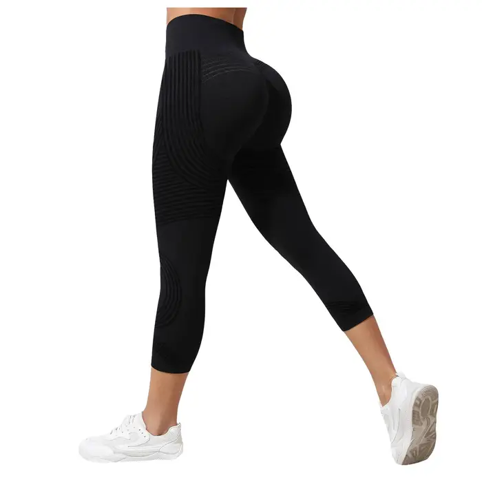Leggings 3D anti-cellulite pour femmes, taille haute, effet push-up, contrôle du ventre, pour la gym