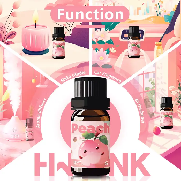 Huiles essentielles de pêche 10 ml pour la fabrication de bougies