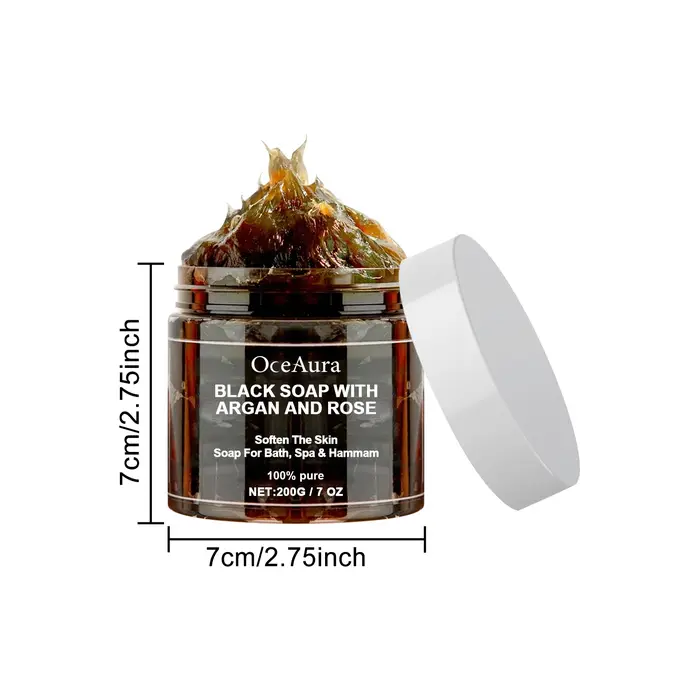 OCEAURA 200g savon noir avec Argan et Rose manque Beldi