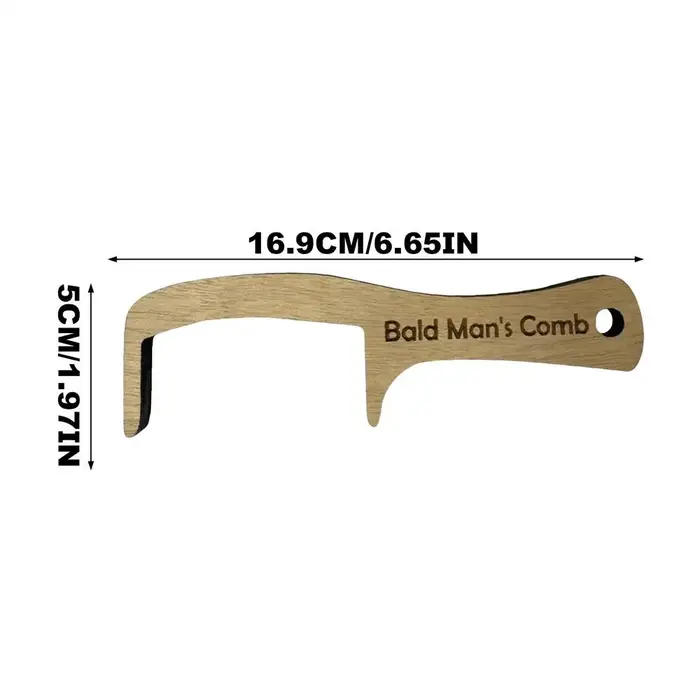 Peigne homme chauve en bois grande dent large brosse de toilettage drôle pour hommes barbe moustache style
