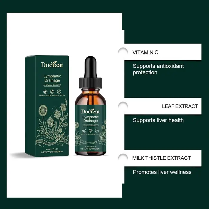 Gouttes de drainage lymphatique naturelles pures 60 ml - Favorisent la récupération et la maintenance de la fonction