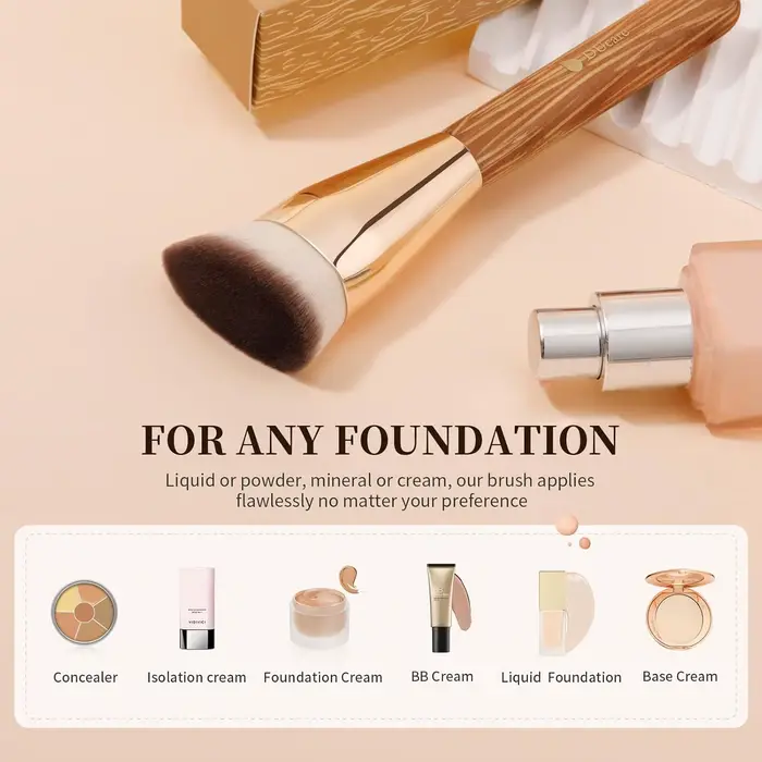 DUcare pinceau de fond de teint coudé professionnel crème liquide poudre brosse profilée mélange et polissage visage maquillage outil cosmétique