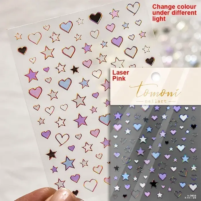 Autocollants pour ongles en chaîne étoile diamant 5D