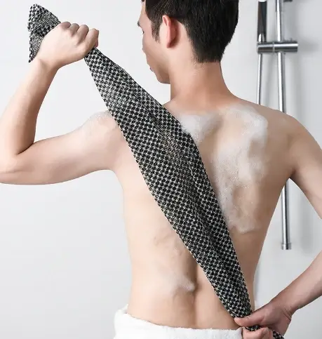 Serviette à friction pour prendre une douche, outil à longue bande, boue à friction indolore, bande 