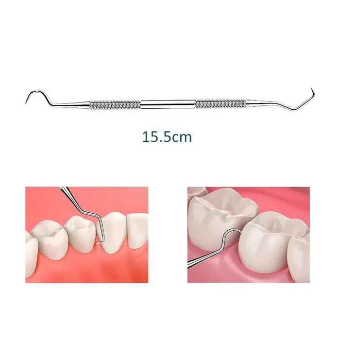 Outil de grattoir de cure-dents à double extrémité en acier inoxydable, explorer de sonde parodontal