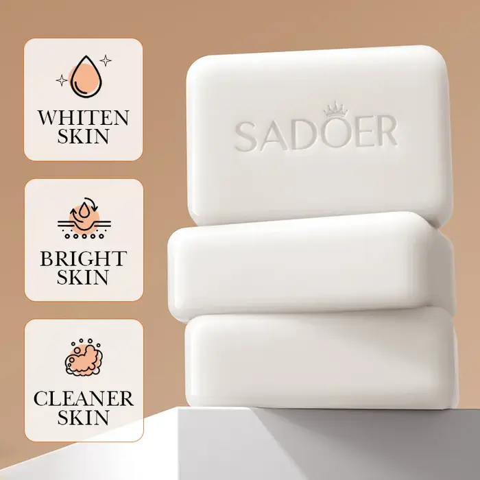 SADOER Niacinamide arbutine savon pour le visage hydratant éclaircissant nettoyage en profondeur corps