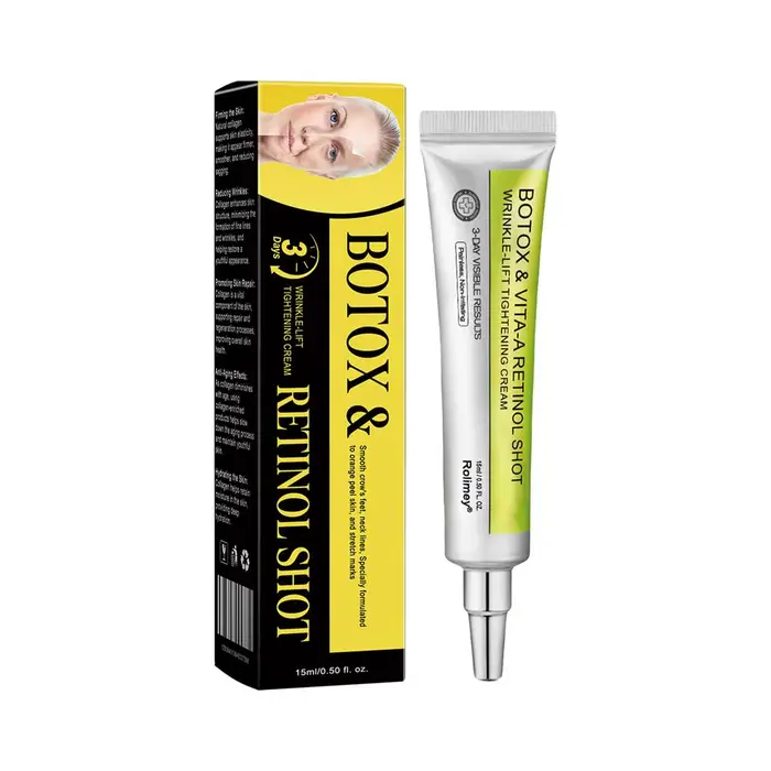 1/2 pièces 15ml Rolimey Vita-A Retinol Shot Crème Anti-rides et Raffermissante, Hydratant Rajeunissa