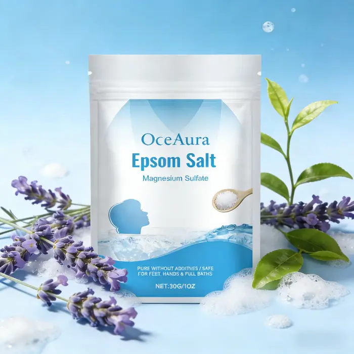 Sel de Bain d'Epsom Anti-Stress Exfoliant Nettoyant en Profondeur Magnésium Hydratant Relaxant pour le Corps