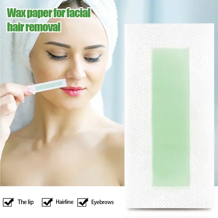 15 pièces/ensemble outil d'épilation bandes de cire épilation lingette autocollant pour visage jambe lèvre sourcil corps