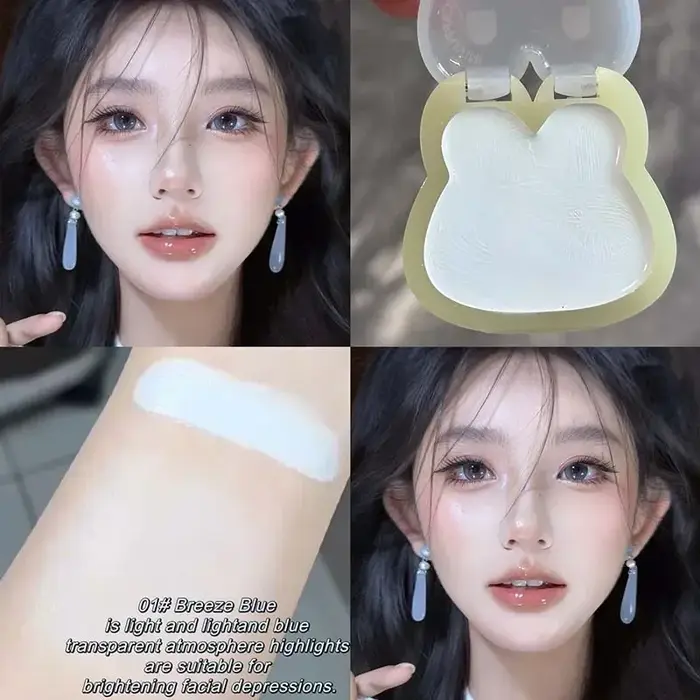 Crème éclaircissante pour le visage, lait extensible, bleu, rose, multi-usages, couverture mate soye