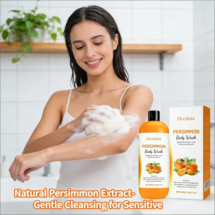Gel douche au kaki, nettoyage doux