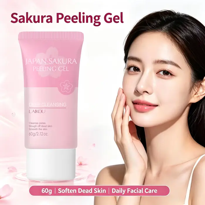 LAIKOU Gel exfoliant Sakura pour le visage et le corps, hydratant, éclaircissant, élimine les peaux 