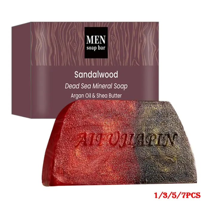Savon blanchissant fait à la main en bois de santal pour hommes
