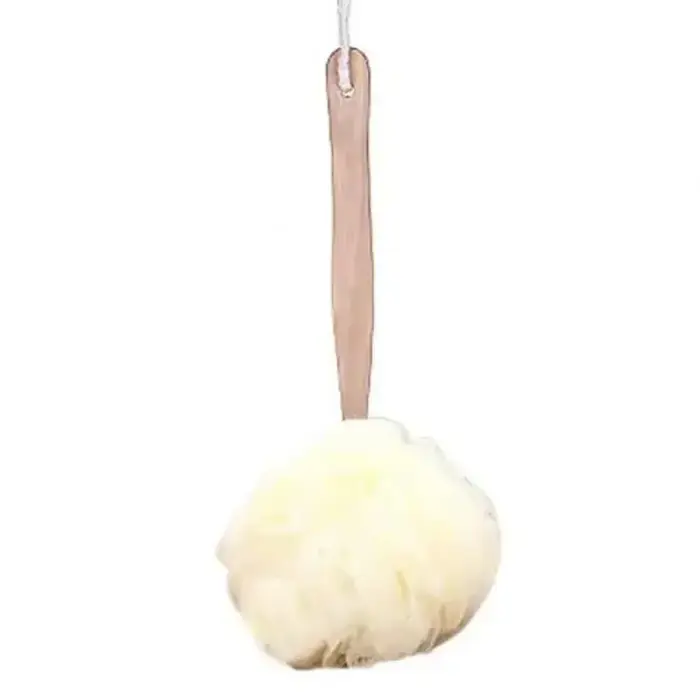 Brosse de bain avec manche en bois, maille douce, épurateur de dos, douche, nettoyant pour le corps,