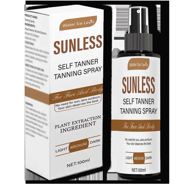 Spray bronzant pour le corps - Améliore le teint bronzé, formule sans alcool, contient de la vitamin