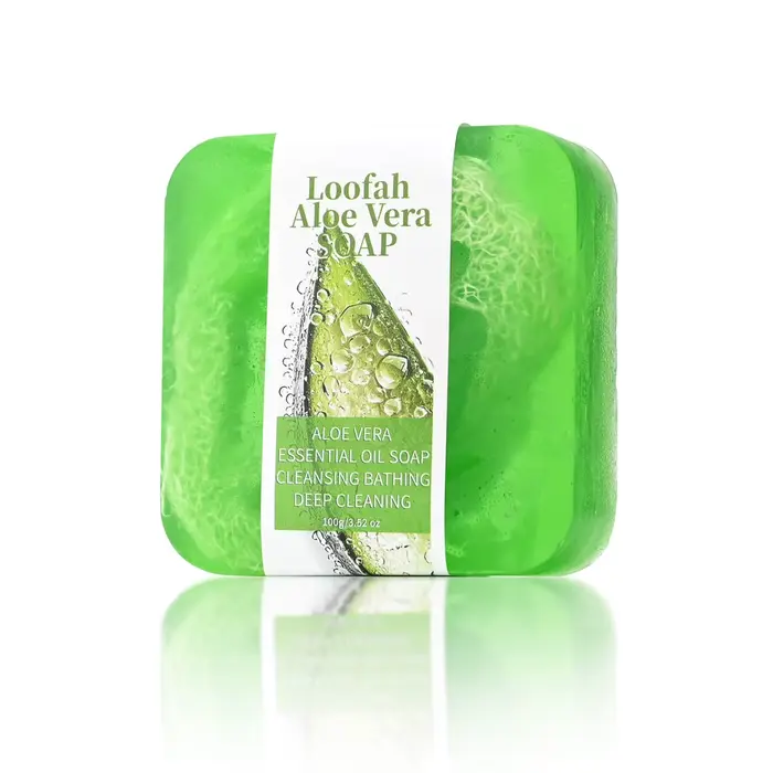 S + 100g naturel organique aloe vera luffa savon citron blanchissant gel douche pour le visage contrôle de l'huile