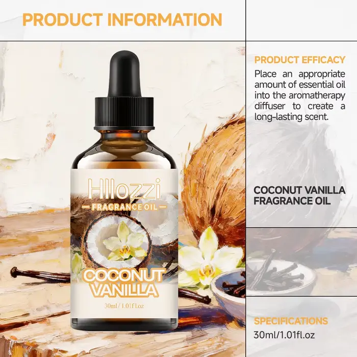 HUILE PARFUMÉE COCO VANILLE Adaptée aux soins du visage et du corps